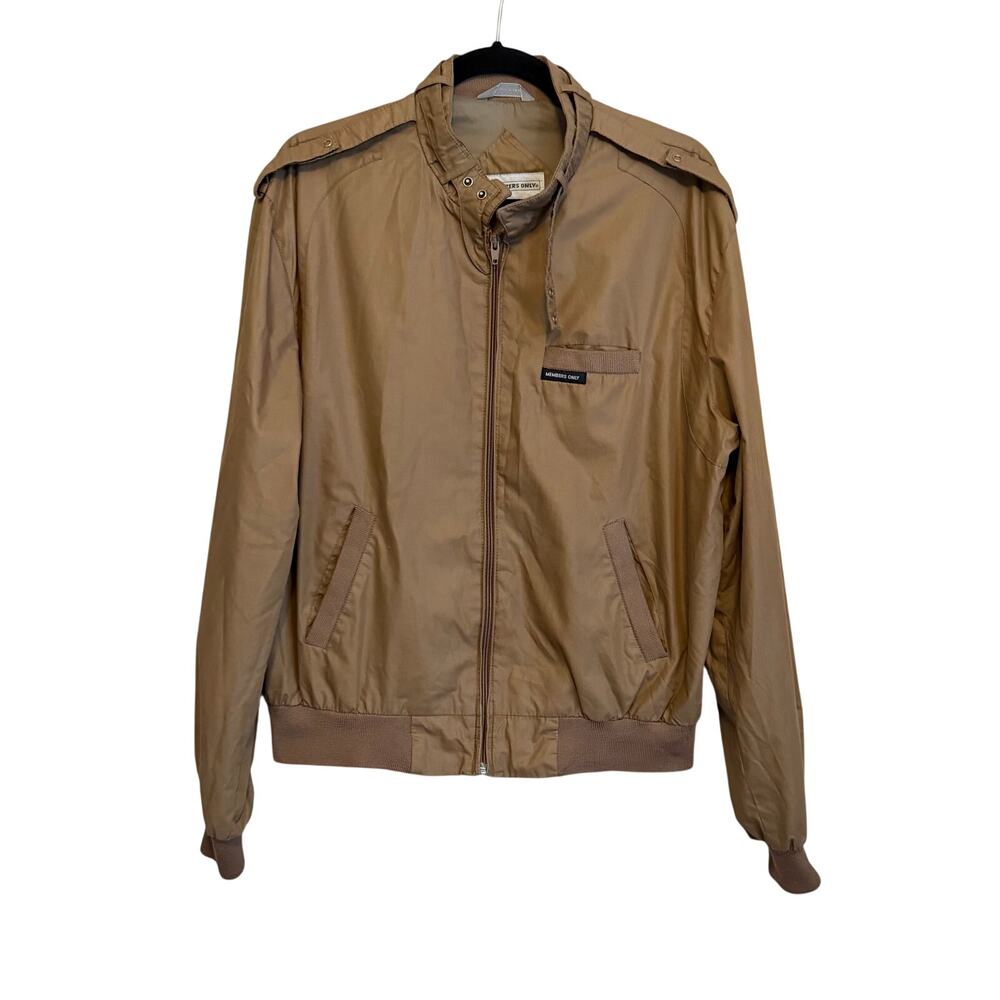 Members Only Vintage Bomber Jacket 44 L Brown Cafe Racer Iconic Retro Outdoor
